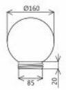 СВЕТИЛЬНИК ШАР ПММА 160ММ ОСН. А 85 коническое Цвет опал (белый)