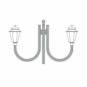 Торшерные двухрожковые кронштейны для опор освещения К93-0,5-0,3-1-5 Uni Hauss